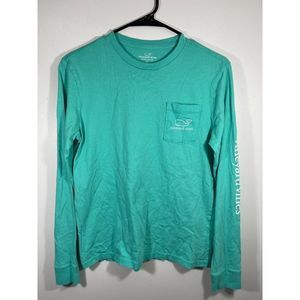 Vineyard Vines Long Sleeve Youth Teal Shirt L